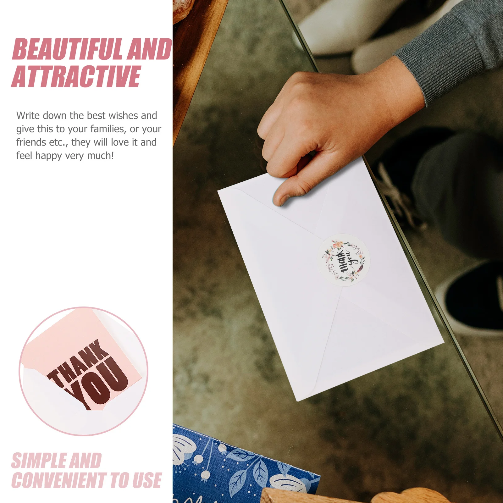 

12Sets Thank You Cards Simple Fresh Design Greeting Cards for Birthday Family Friends Holiday Wishes Simple Thank Card