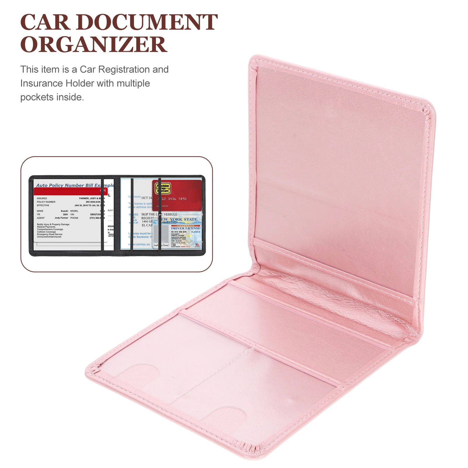 

Insurance Data Protection Sleeve Car Document Organizer PU Card Case for Registration Bank Cards Lightweight Travel