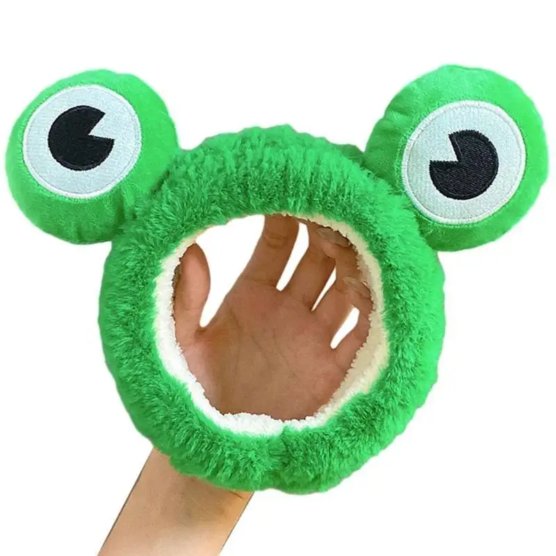 652F Lovely Dopamines Look Headband Green Hair Hoop Plush Headpiece Easter Party Cosplay Costume Prop Unisex