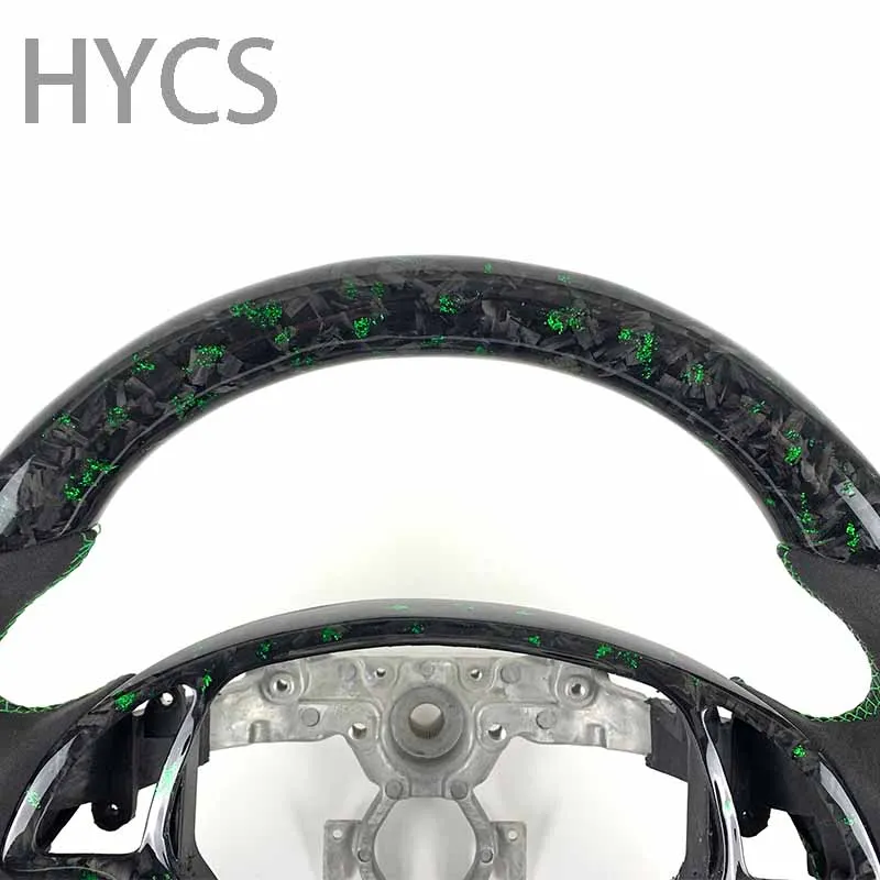 Customized Green Petal Forged Carbon Fiber Steering Wheel Suitable for Infiniti Q50L Q70L FX35 G37 G35 Without airbags