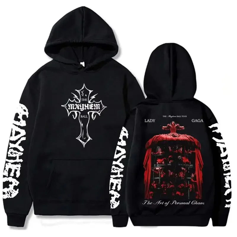 Harajuku Pullover Tops Lady Gaga Mayhem Ball Tour The Art of Personal Chaos Hoodie Man Woman Sweatshirt Fans Gift Autumn Tops