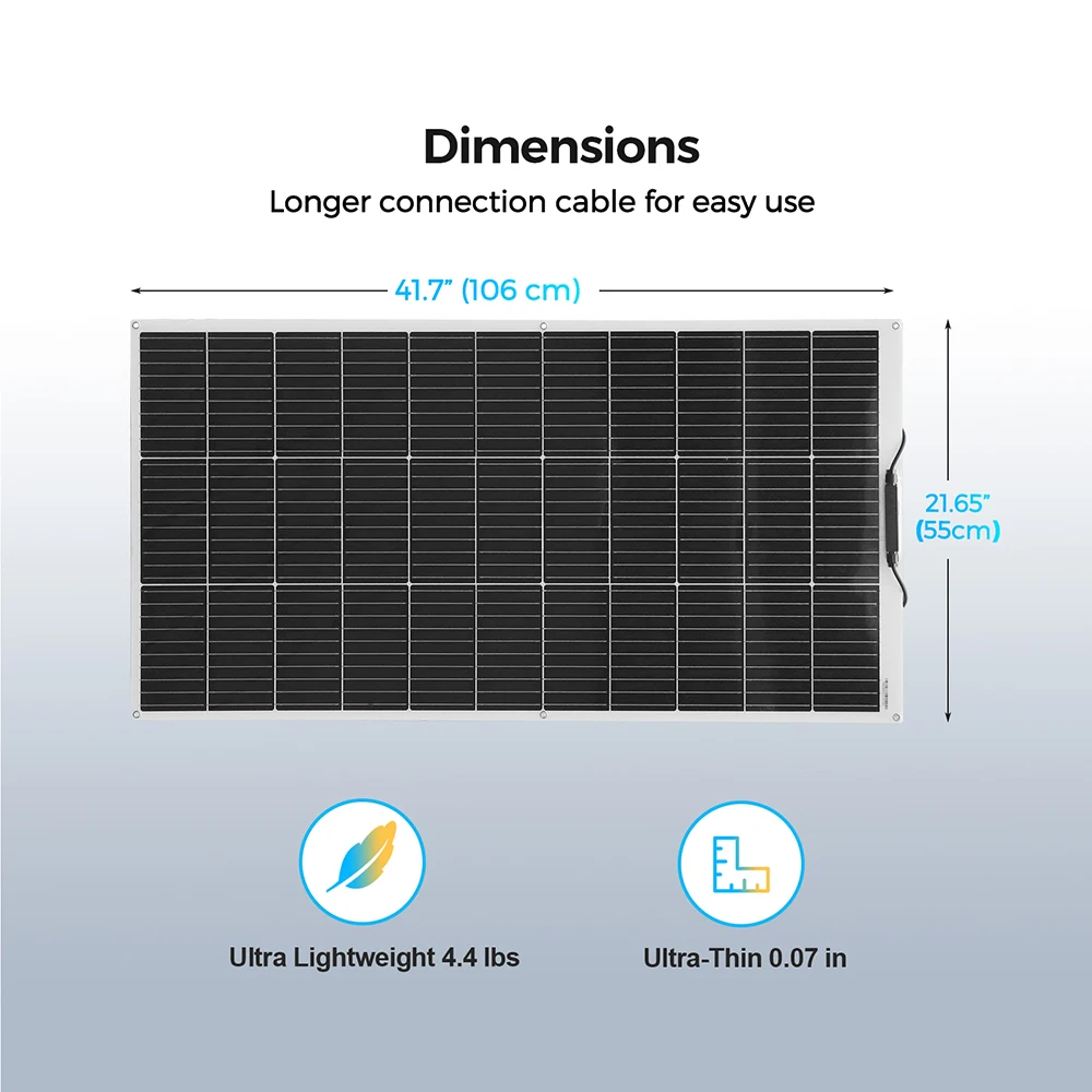 12V XINPUGUANG 120W Flexible Solar Panel Kit, High Efficiency Solar Battery Charger for RV, Boat, Camping and Outdoor Use