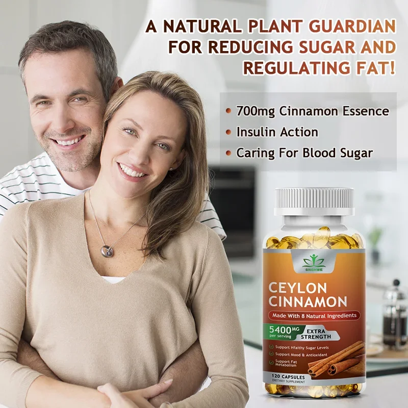 Natural Ceylon Cinnamon Capsules Nutritional Supplement - Joints, Bones, Anti-Inflammatory Support, Antioxidants Vegan