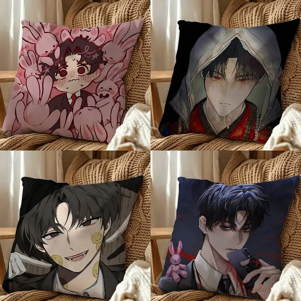 K-Kim S-Soleum Novel GSGW  Square Double-Sided Printed Pillow Case Sofa Cushion Cover Bedroom Bedside Decor