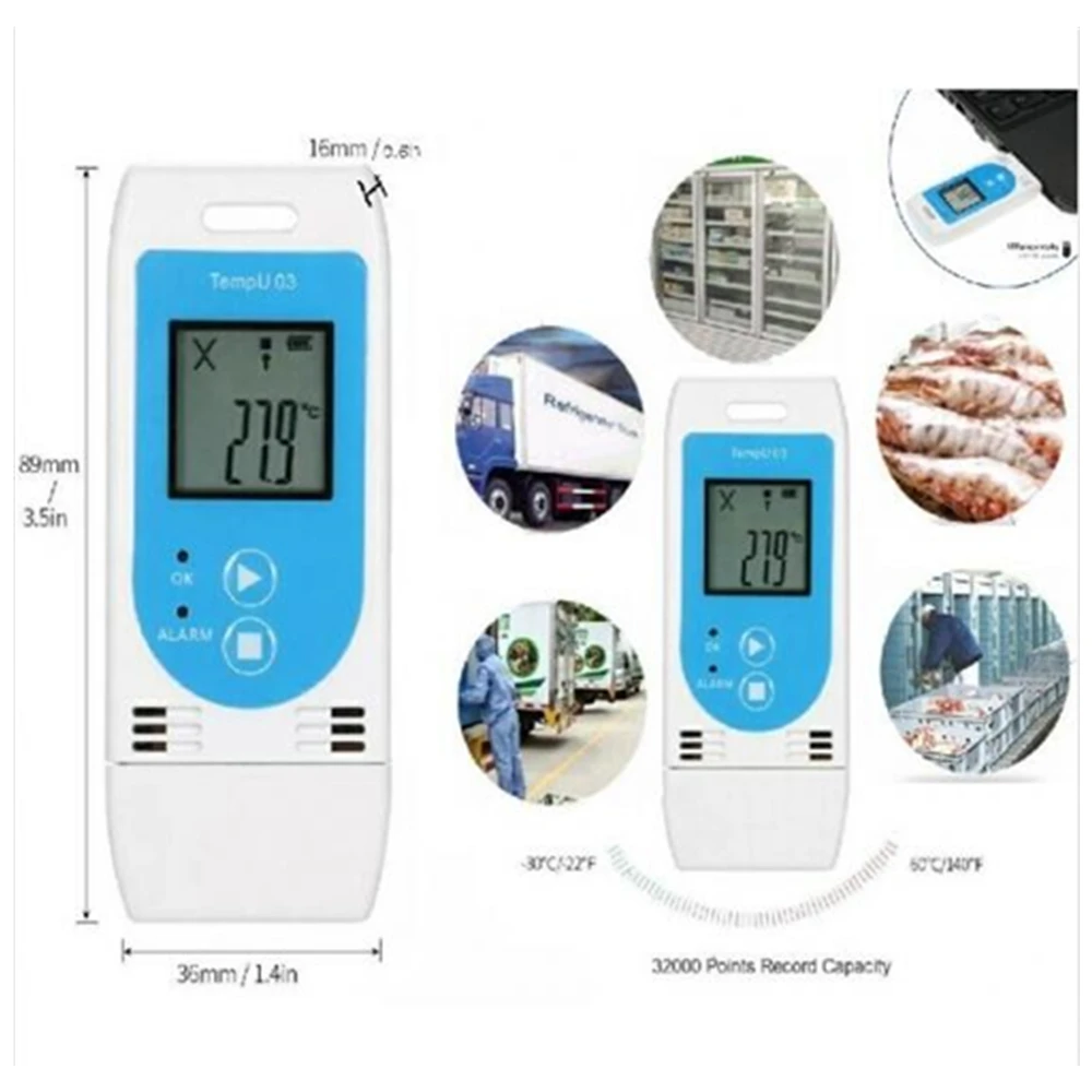 TempU 03 Multi-Use Plastic Temperature Humidity Data Logger Recorder OEM Customizable NTC Sensor for Logistics Cold-Chain