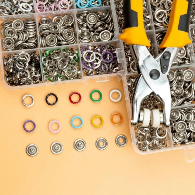 C9GC Metal Fastener 11mm Steel Button With Plier For DIY Sewing Crafts Excellent Corrosion Resistance Durability