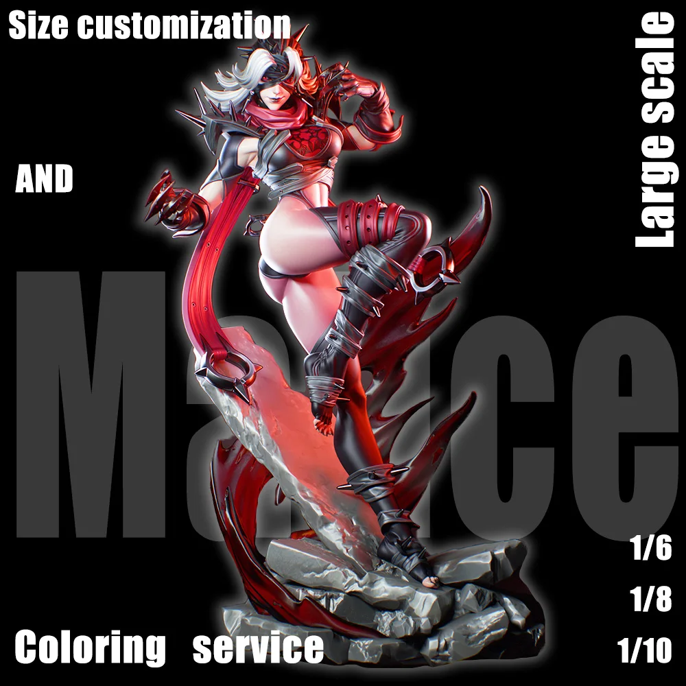 

1:8 Resin Unpainted DIY Dark Fantasy Themed Figure - Spiked Armor with Red Accents - A926 Collectible