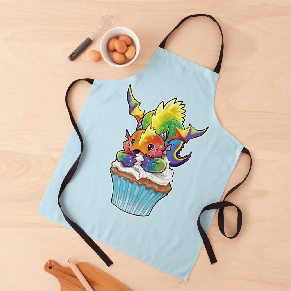 

Cupcake dragon rainbow Apron cooks clothes Kitchens Accessories for home useful pieces Apron