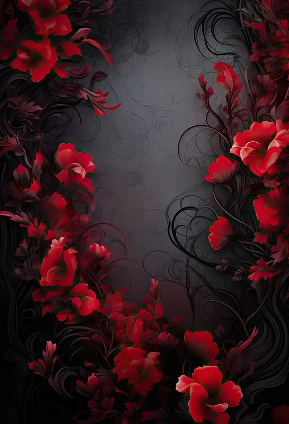 Mehofond Fotografie Achtergrond Retro Rode Bloemen Volwassen Verjaardagsfeestje Bruiloft Moederschap Portret Decor Achtergrond Fotostudio