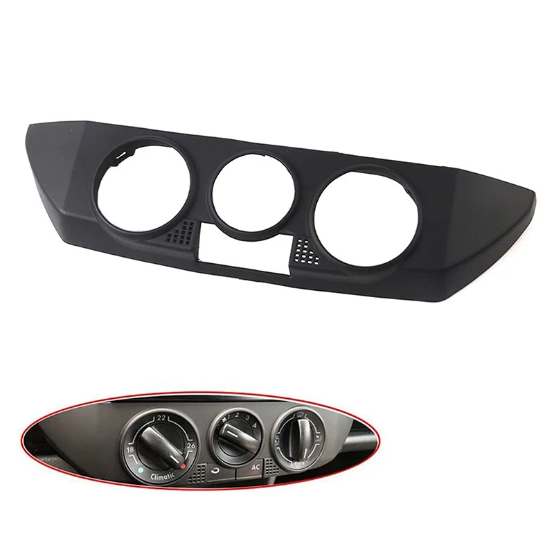 Car Black Front Dashboard AC Heater Control Panel Trim Cover Cap Fit for 9N 2002-2010 6Q0820075C 1QA