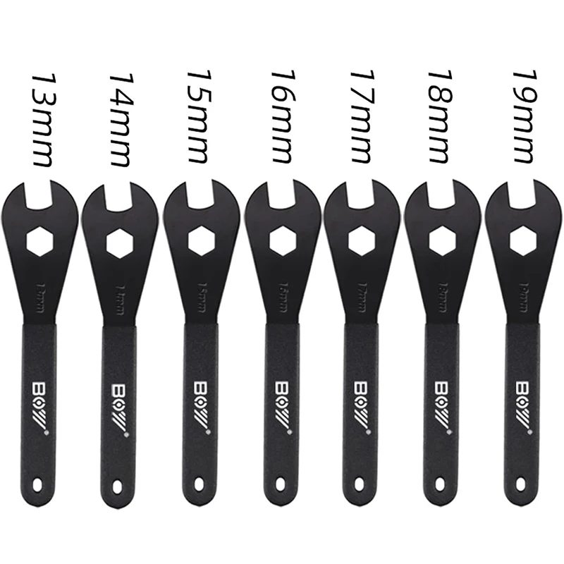 

Bicycle Cone Wrench Set(13, 14, 15, 16, 17, 18, 19mm)Bike Hub Axle Nut Removal & Installation Tool for MTB/Road Wheels
