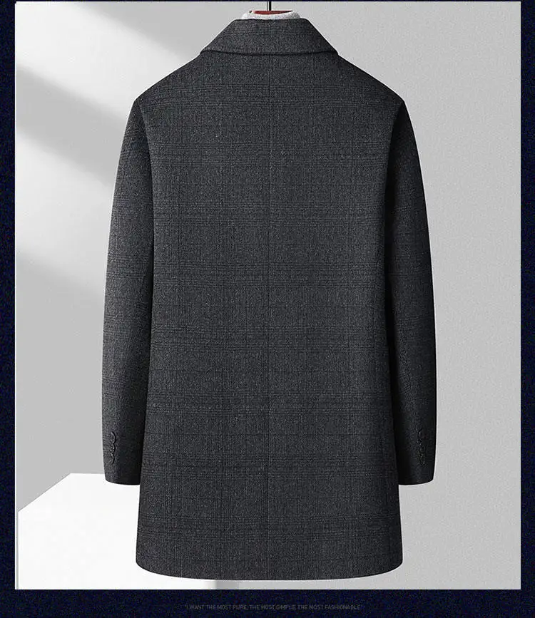 2026 new arrival winter removable down liner wool coat,mens fashion thicken warm parkas trench coat casual woolen jackets men