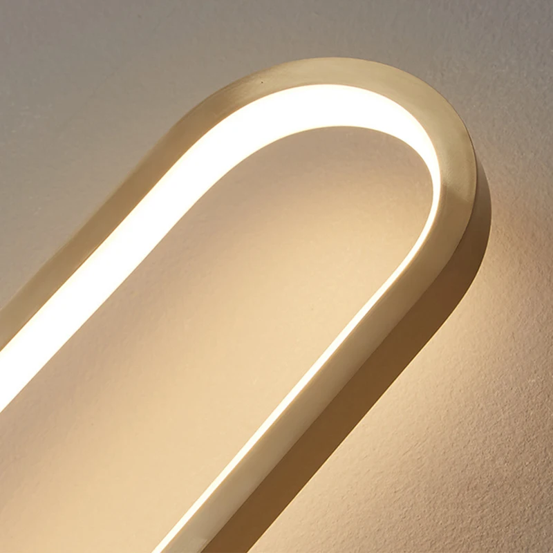 Luxo Ouro Mental LED Lâmpada de Parede, Três Tone Luz, Branco Quente, Sala de estar, Quarto, Escada Decoração, Simples Luminária