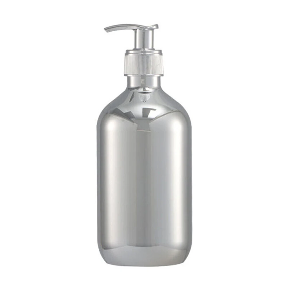 

Round Gold Chrome Soap Bottles 300ml Hand Soap Dispensers Elegant Design Suitable for Dish Soap Lotion Body Wash