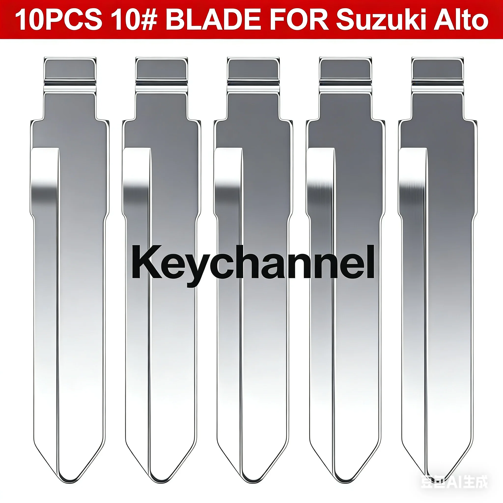 Keychannel 10PCS/LOT Universal Metal Car Key Blank 10# KD Key Blade for Suzuki Spare Key for KEYDIY Xhorse Locksmith Tool