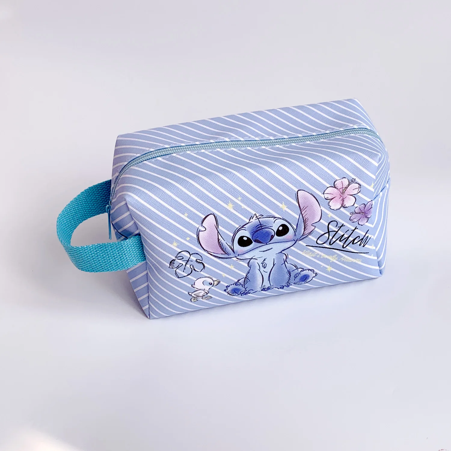 Disney-bolsa de cosméticos multifuncional para mujer, Lilo & Stitch con estampado de bolso de mano, bolso de almacenamiento portátil de viaje, cartera para niñas