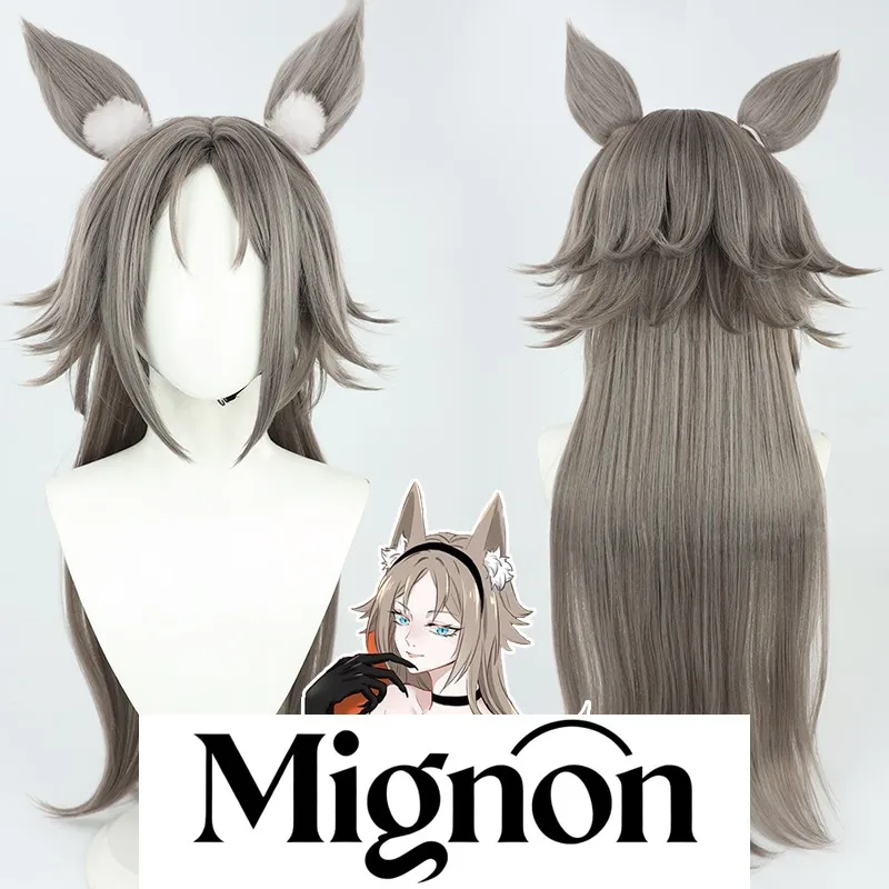 Nijisanji Mysta Rias cheveux longs version féminine perruque cosplay avec oreilles cadeau d'Halloween