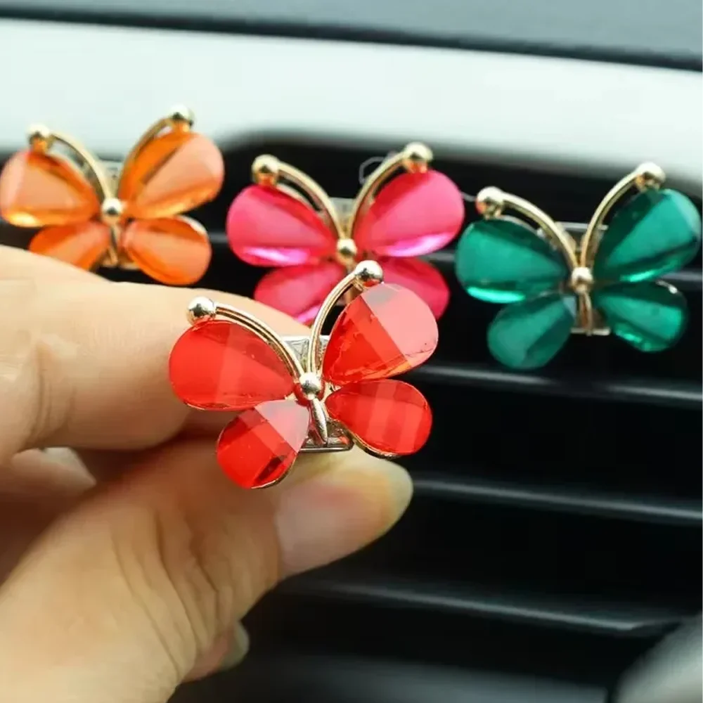 Car Butterfly Clip Air Outlet Decoration Air Conditioner Clip Colorful Butterfly Aromatherapy Clips Decoration Auto Accessories