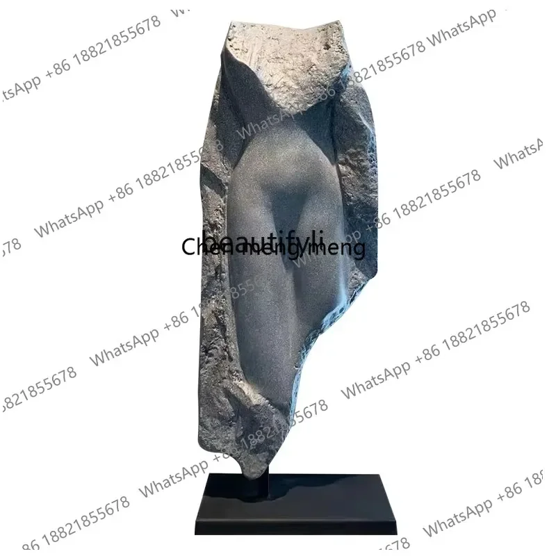 03 Wabi Sabi Wind Imitation Marble Statue Vintage Ornament Sales Office Portrait Sculpture Floor-to-Floor Zen Soft Decoration