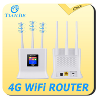 TIANJIE CPE906 4G LTE WiFi Router 300Mbps Unique 3-Antenna Design for Ultra-Stable Signal SIM Card Slot WiFi Booster/Extender ﻿