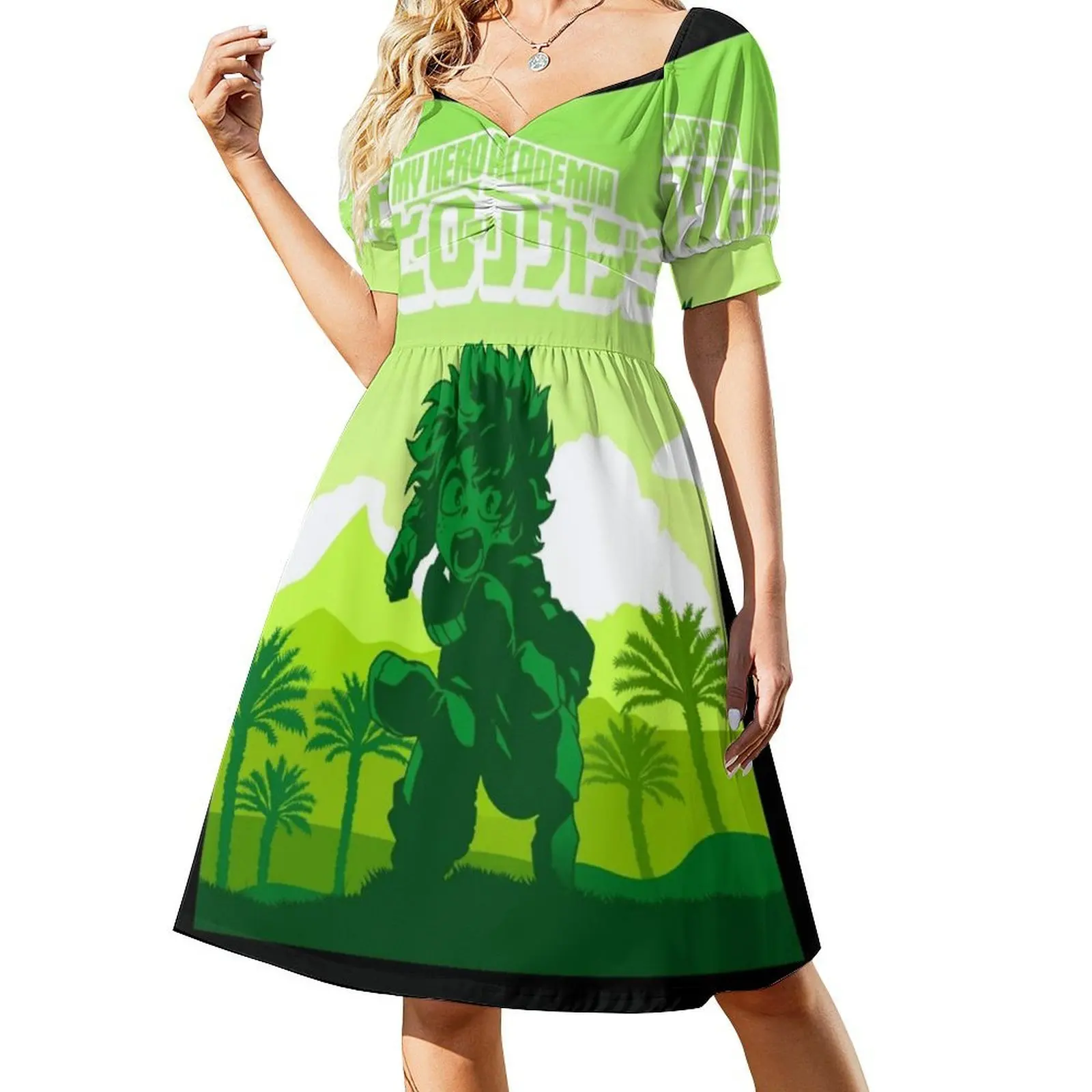 فستان Bakugo النسائي الهيب هوب ملابس الشارع الشهير جرافيك مطبوع للحفلات ملابس النادي Deku Deku Boku No Hero Deku فساتين نسائية أنيمي Deku #2