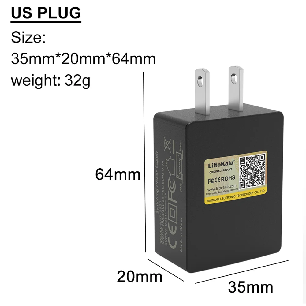 LiitoKala USB Charger EU US UK Plug USB Phone Charger 5V/2A Travel Wall Charging Adapter for CellPhones Adapter