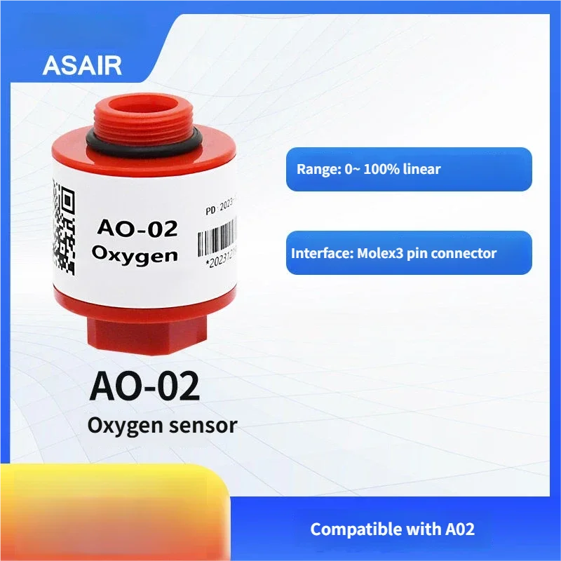 1pcs AO-02 ASAIR Oxygen battery gas detector Compatible CITY AO2 AA428-210 PTB-18.10 Electrochemical sensor 100%original&amp;new