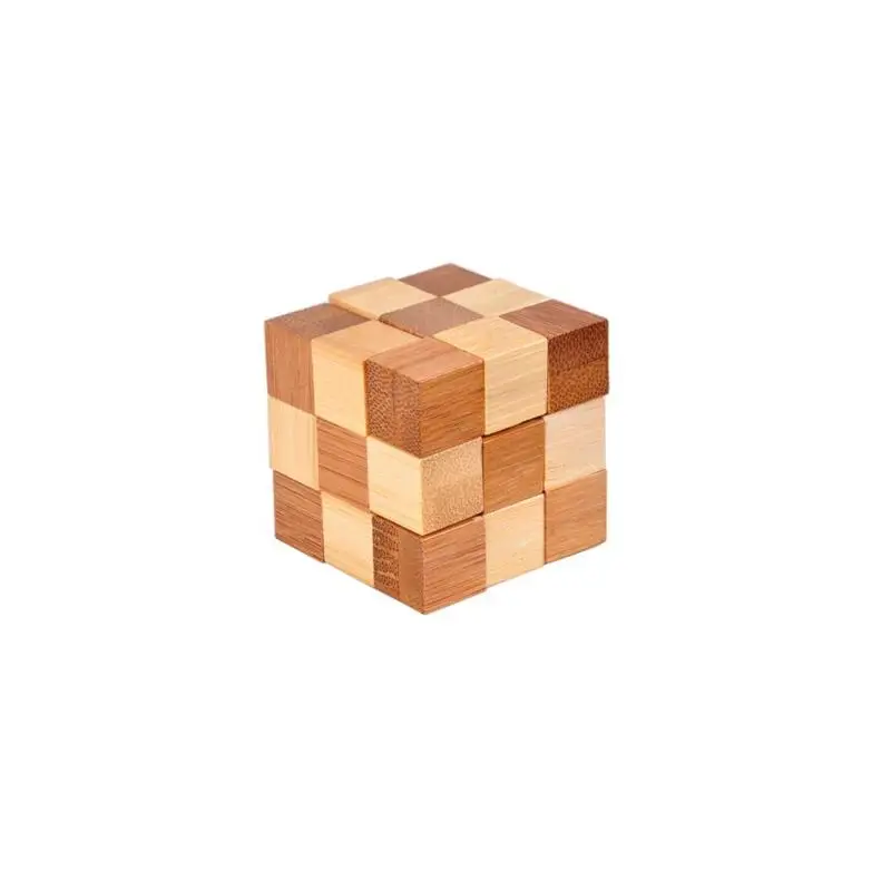 Portátil De Bambu De Madeira Quebra-cabeças, Ball Cube Puzzles Jogo para Adultos e Crianças, Estrela, Cruz, Tamanho 4.5cm