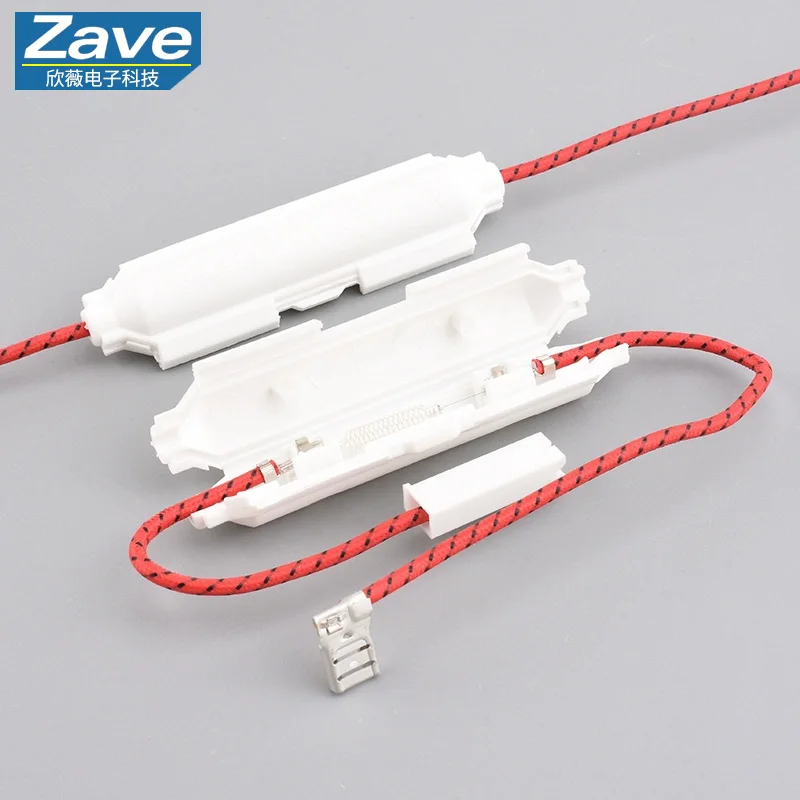 Microwave Oven High-Voltage Fuse with Housing Kit, 5KV, 0.65A-0.9A, Compatible with Midea & Galanz