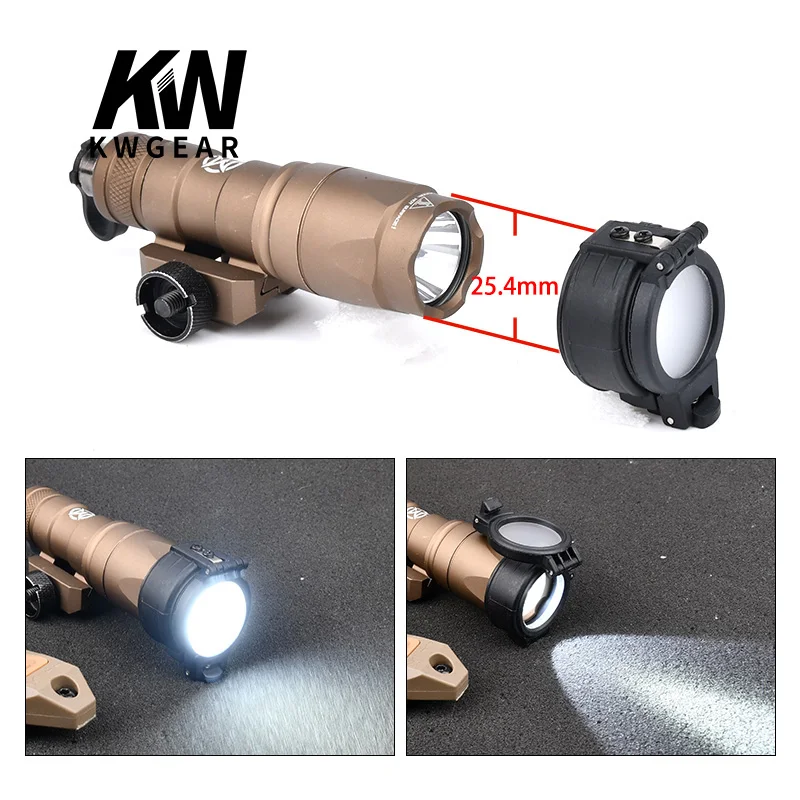 WADSN M600 Tactical 25.4mm M600C M600B M300B M300A Flashlight Weapon Scout Light Diffuser Rnfra-Red  Filter Protective Cover