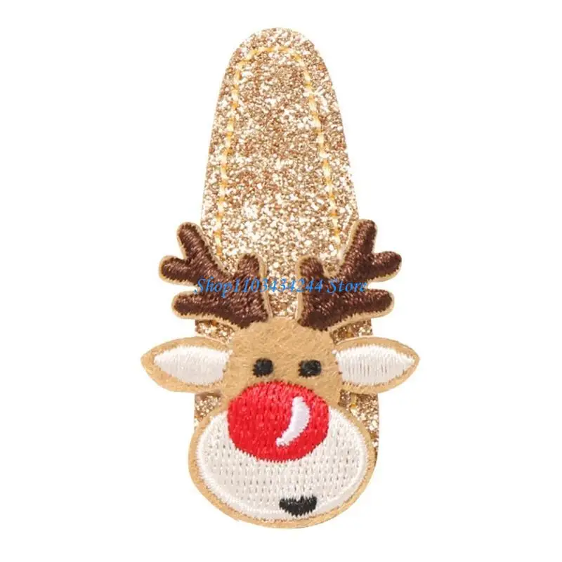 مشابك شعر عيد الميلاد مزينة بالترتر، مشابك شعر على شكل شجرة عيد الميلاد، مشابك شعر الأيائل، دبوس شعر لإكسسوارات تصفيف الشعر #5