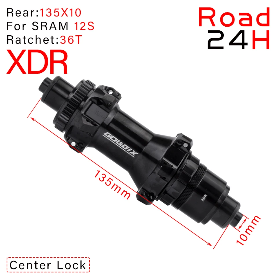 Road bike hub Center Lock disc brake hub 24 hole Thru Axle/quick release HG/XDR100*9 100*12 135*10 142*12 36T/60T ratchet system