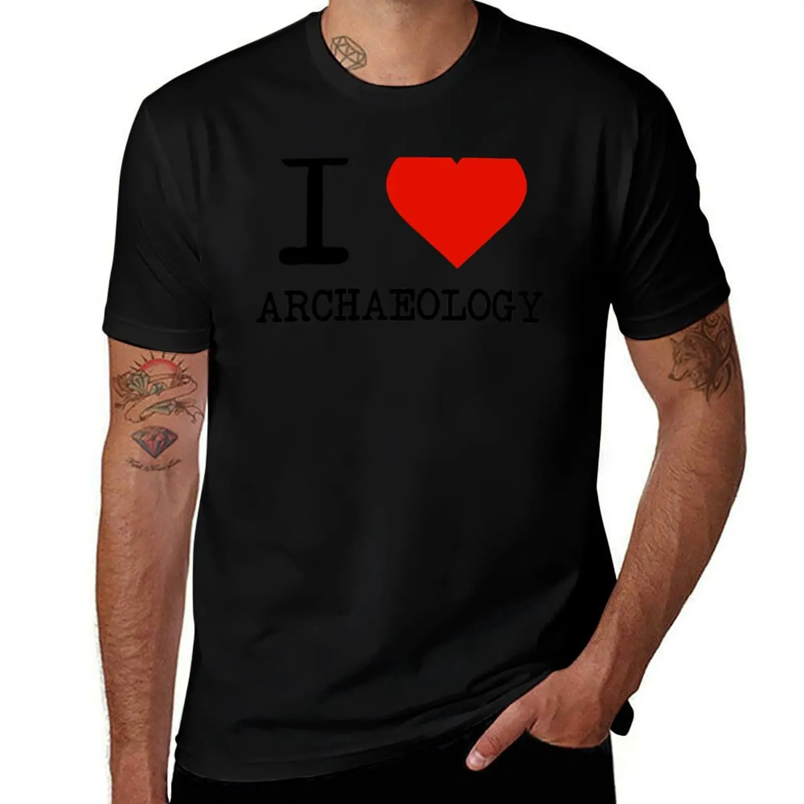 I Love Archaeology T-Shirt Labor Work Casual T-Shirt