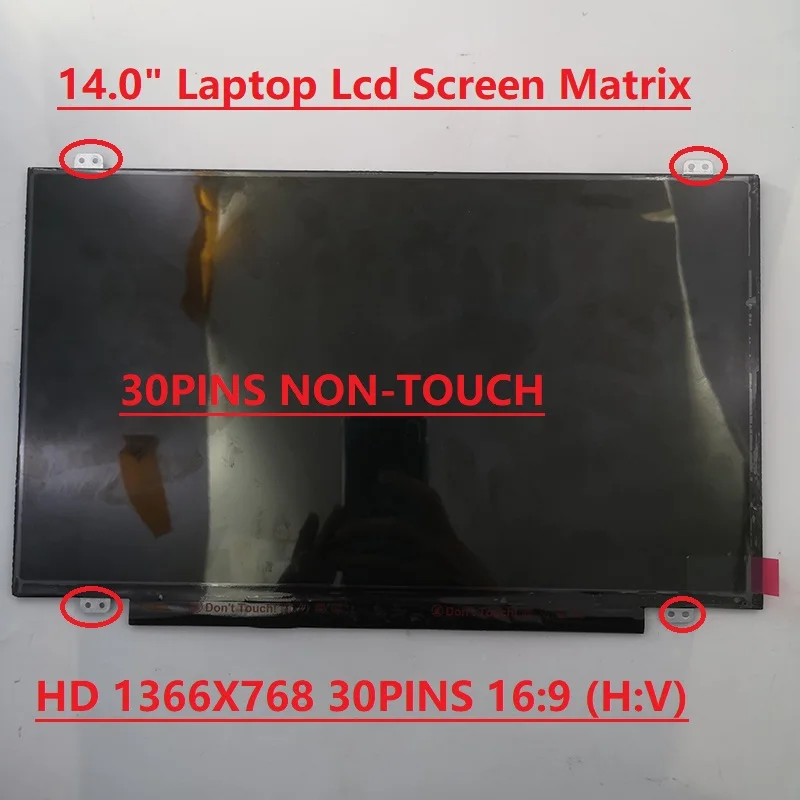 

14.0" HD 1366*768 EDP 30Pins Display For Lenovo ThinkPad E480 20KN 20KQ Laptop LCD Screen Panel Matrix