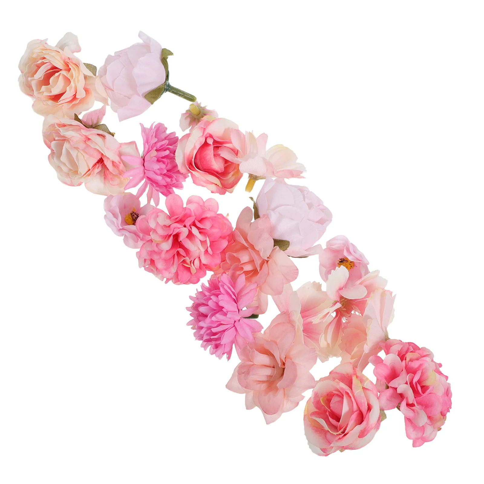 

20Pcs Small Faux Flower Heads Pink Purple Silk Artificial Roses Peonies Daisies for DIY Crafts Decor Graduation Wedding Baby