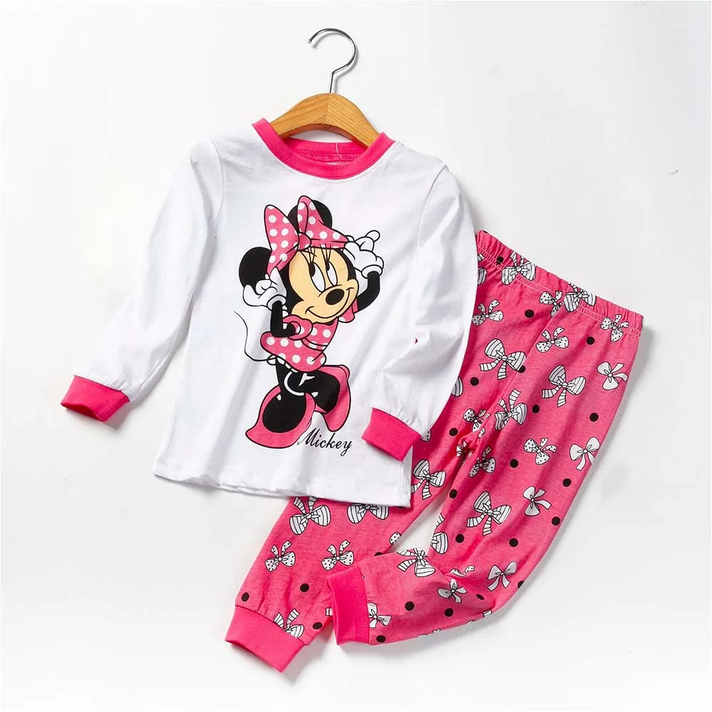 Mickey Hellokitty Pyjamas Set Children Boys Girls Cotton Cartoon Pajamas Trousers Baby Home Clothing Christmas Costume Gift Suit