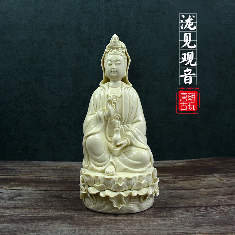 Chinese Old Porcelain Ceramics Dehua White Glaze Guanyin Kwan Yin Buddhism Statues et Sculptures