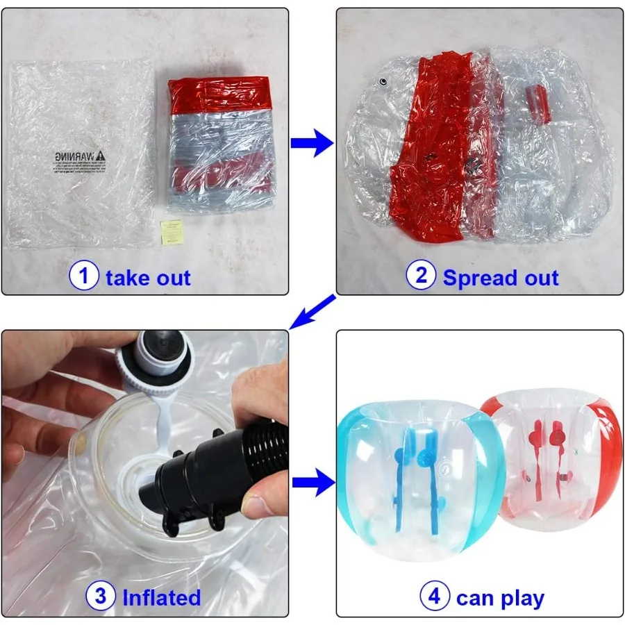 2 Pack Inflatable Bumper Balls for Adults and 4ft/1.2m Giant Sumo Balls Body Bumpers for Outdoor Play Human Bubble Ball and Ham