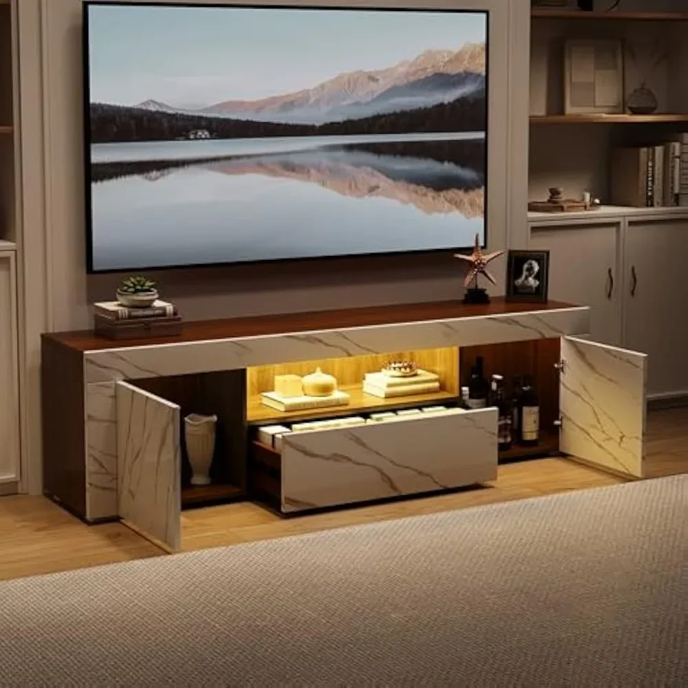 TV Stand and Coffee Table Set, LED 63