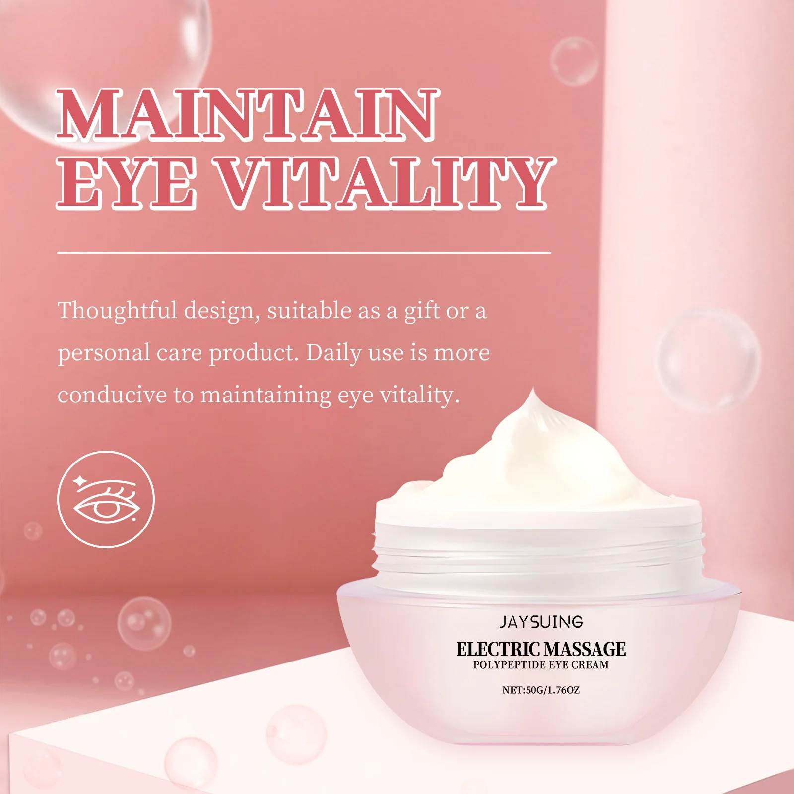 Crema de masaje eléctrica para ojos, reafirmante, levantamiento de líneas finas, alivia los ojos cansados, vibración suave, antiarrugas, hidratante debajo del cuidado de los ojos