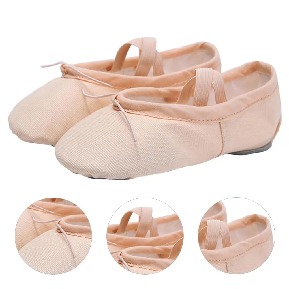 1Pair Professional Ballet Slippers for Girls Kids Breathable Comfortable Stretch Cross Band Sole Anti Slip Dance Shoes Yoga Folk