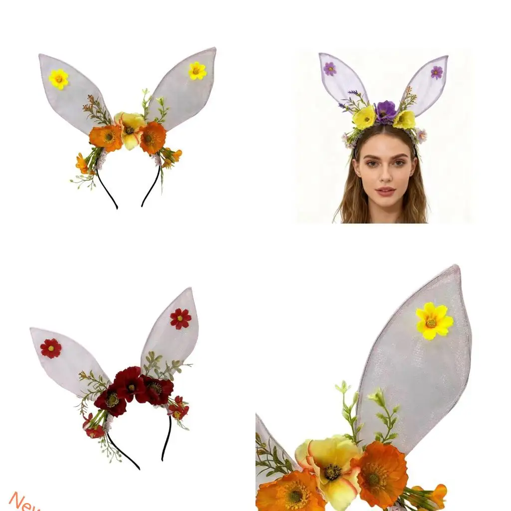 

Легкая повязка для волос с кроличьими ушками, реквизит для пасхального костюма, школьного мероприятия, дня рождения, дизайн без