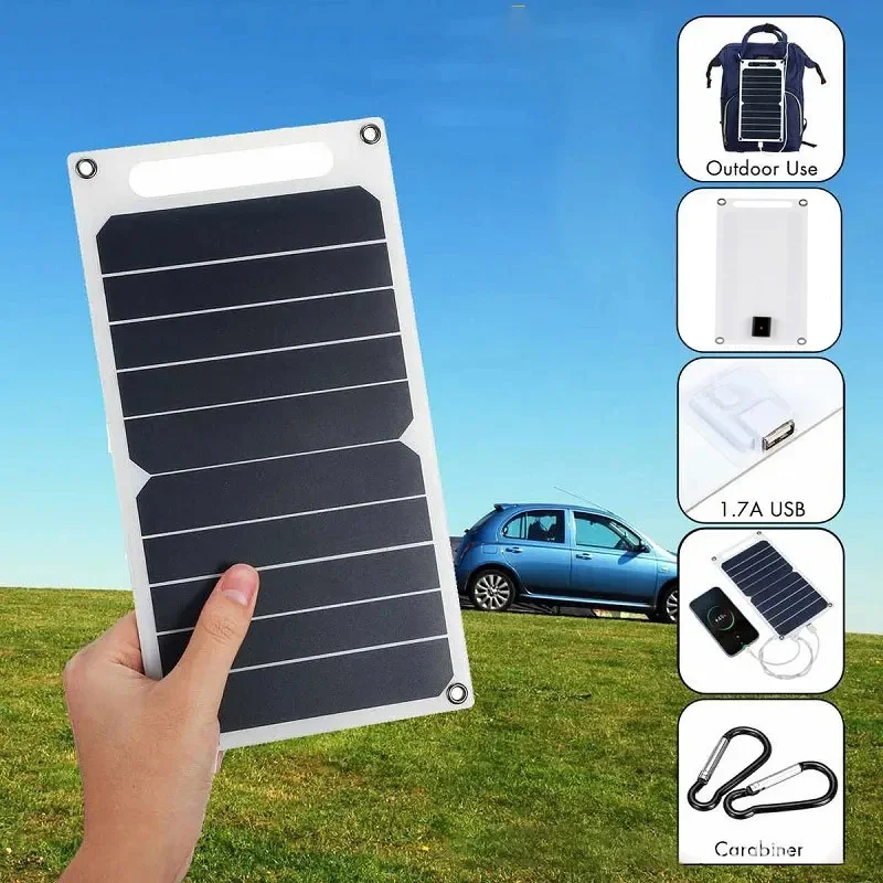 30W Waterproof Portable Solar Panel 6.8V USB Solar Charger for Camping Hiking Mobile Phones