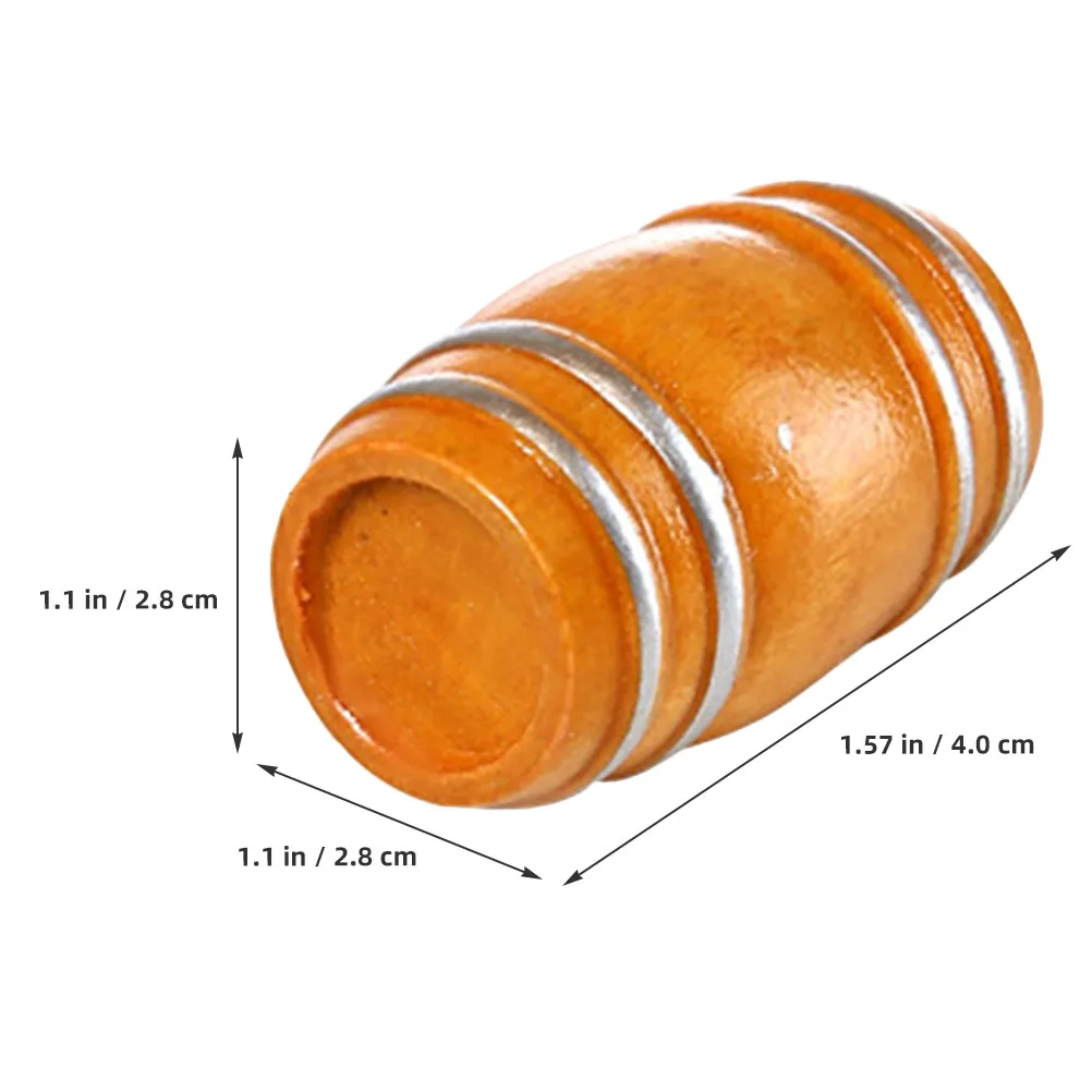 Miniature Wood Beer Barrel Ornament Rustic Mini Decoration Micro Landscape DIY Decor Miniature Wooden Wine Barrel