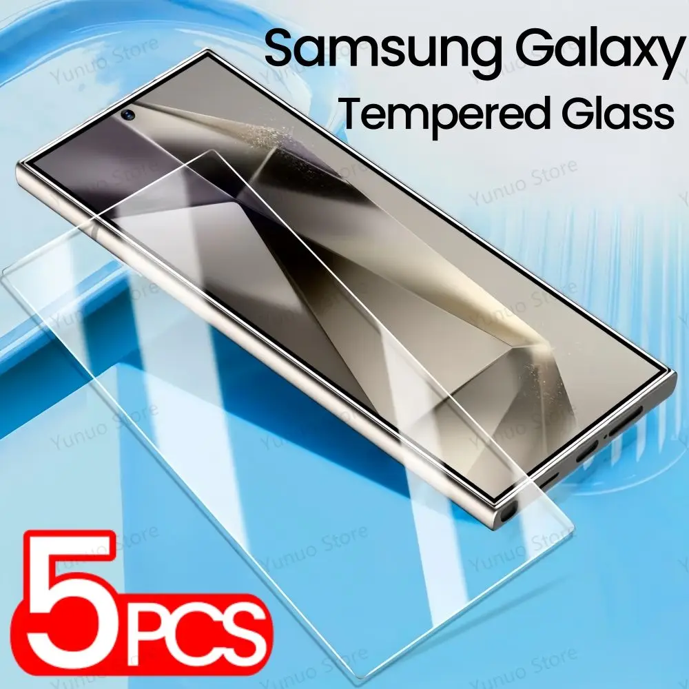 5PCS Tempered Glass For Samsung Galaxy S24 Ultra S23 A53 A54 S21FE S23Plus Screen Protector Protective Glass On Samsung S24Ultra