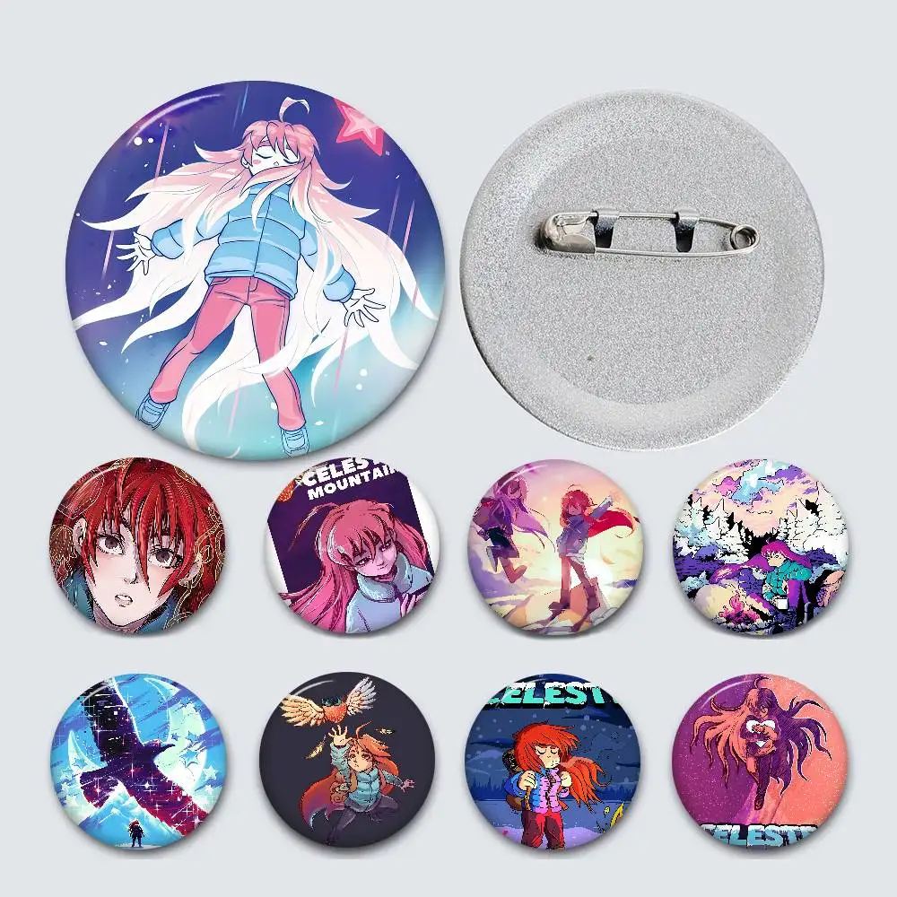 Celeste Game Tinplate Pin Button Custom Anime Role Old-school Brooch Cartoon Collar Badge Jewelry Gift Fans