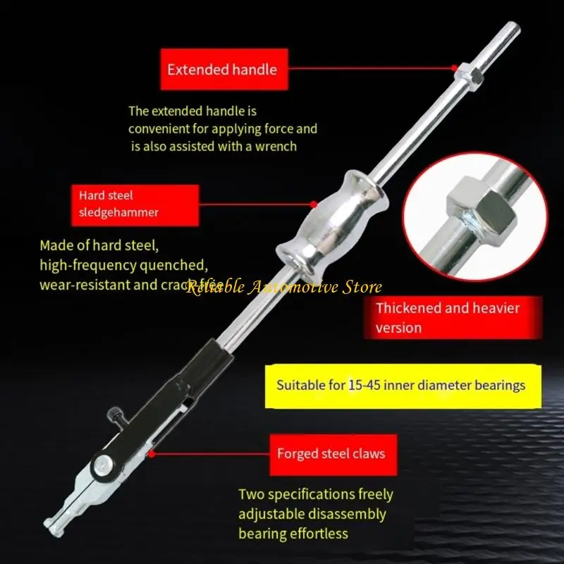 Imagen 5: M68B Manejo largo ajustable Martillo martillo acero con 2 cabezas Extractor cojinete pesado 15-45 mm para del