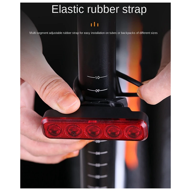 Fietsachterlicht LED Multi-Mode Opladen Mountainbike Achterlicht met hoge helderheid Fietsuitrusting