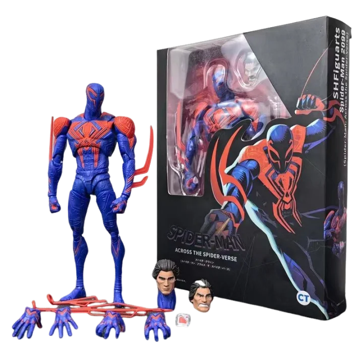 Spiderman 2099 Anime Figure Spiderman Across The Spider-Verse Part One Shf Action Figurine Model Statue Toy Desk Decora Kid Gift