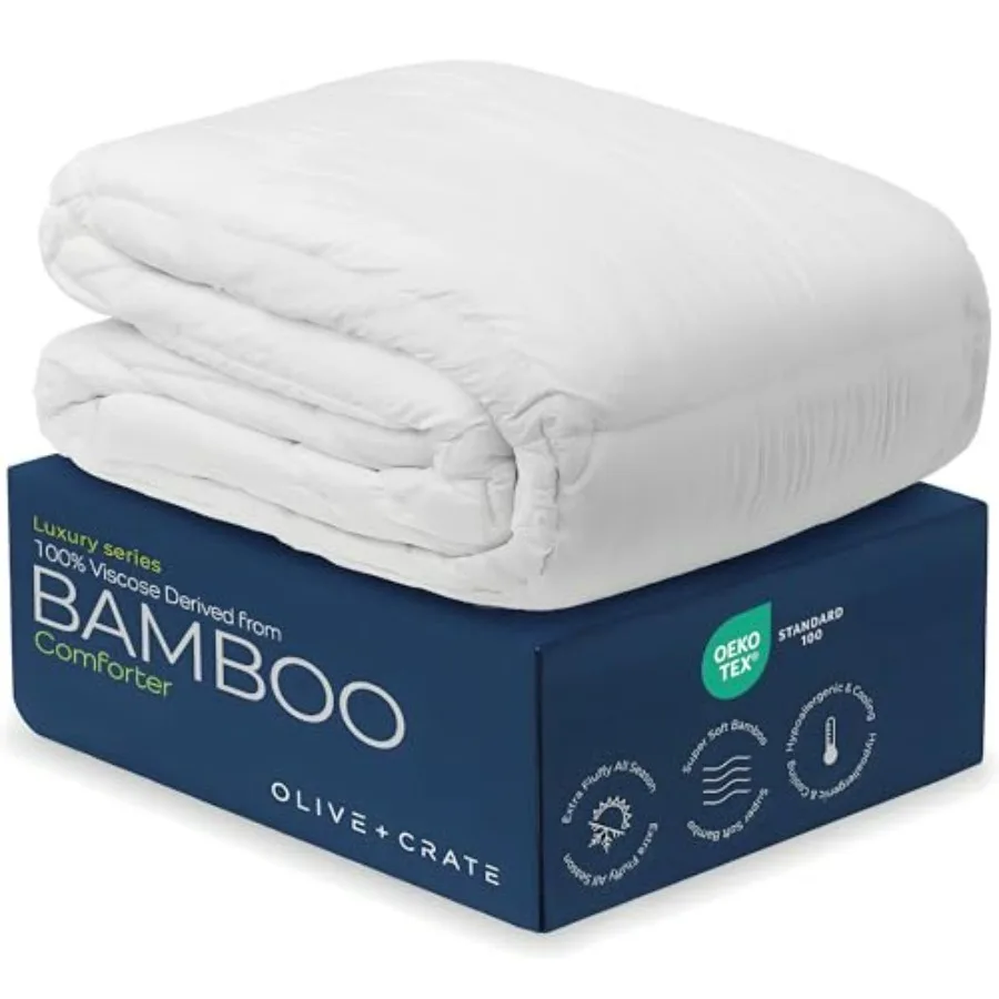 

Cooling Down Alternative Comforter - Hypoallergenic Size Duvet Insert Lightweight - All Seasons Plush Design Bamboo Comforter -